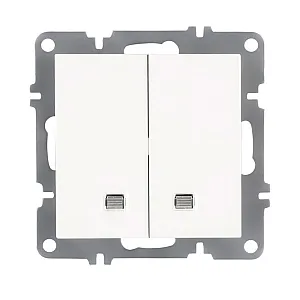 Выключатель Arvia Electric 50 01 1000 203 2 клавиши с подсветкой белый