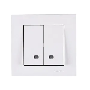 Выключатель Arvia Electric 50 01 1000 203 2 клавиши с подсветкой белый