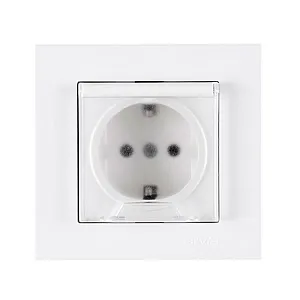 Розетка Arvia Electric Karen 50 01 1000 218 с заземлением с крышкой белая