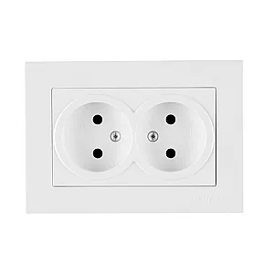 Розетка Arvia Electric Karen 20 01 1000 908 2 места без заземления белая