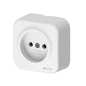 Розетка Arvia Electric 25 01 1000 215 без заземления наружная белая