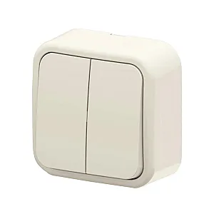 Выключатель Arvia Electric 25 02 1000 202 2 клавиши наружный кремовый
