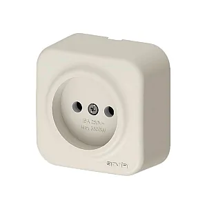Розетка Arvia Electric 25 02 1000 215 без заземления наружная кремовая