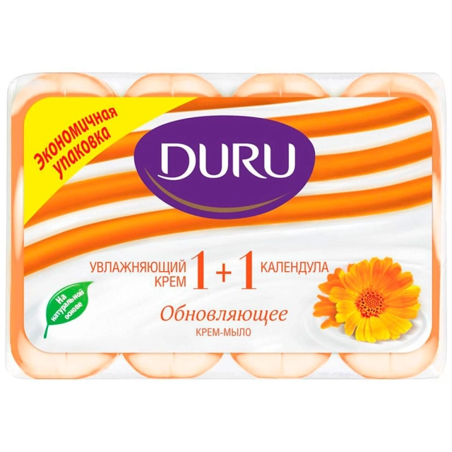 Мыло Duru 1+1 увлажняющий крем & календула 4*80 г Мыло Duru 1+1 увлажняющий крем & календула 4*80 г