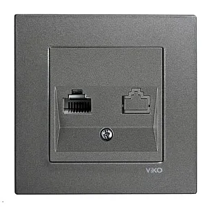 Розетка компьютерная Viko Novella 92105432 1 гнездо дымчатый