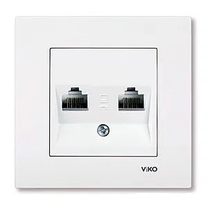 Розетка компьютерная Viko Karre 90967034 2 гнезда белый