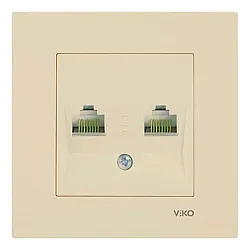 Розетка компьютерная Viko Karre 90967234 2 гнезда кремовый