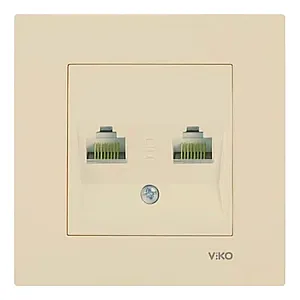Розетка компьютерная Viko Karre 90967234 2 гнезда кремовый