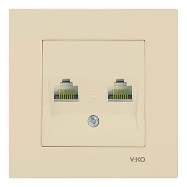 Розетка компьютерная Viko Karre 90967234 2 гнезда кремовый