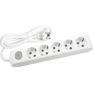 Удлинитель Viko 90117503 с кнопкой 5 гнезд 3 м