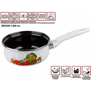 Ковш Perfecto Linea Урожай 51-881113 стальной эмалированный 1.3 л