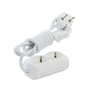 Удлинитель Borsan BR-1552-315 2 гнезда c заземлением белый 3 м