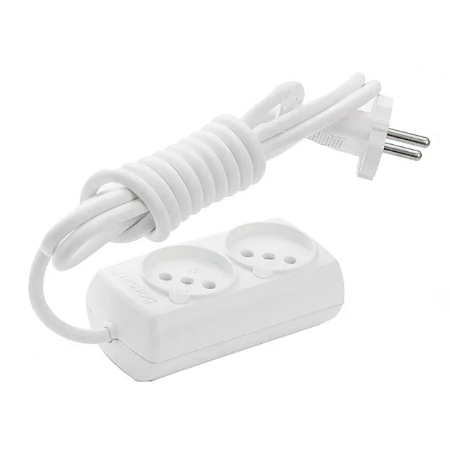 Удлинитель Borsan BR-1542-3 2 гнезда без заземления белый 3 м