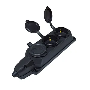 Колодка AY-KA 55 300 00 3 гнезда каучуковая черная