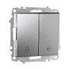 Выключатель проходной EL-BI Zena-Vega 609-011000-211 2 клавиши серебро