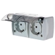 Розетка EL-BI Eva 554-011500-938 2 места с заземлением с крышкой наружная Розетка EL-BI Eva 554-011500-938 2 места с заземлением с крышкой наружная