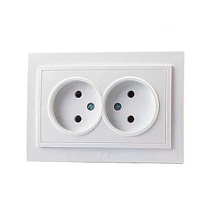 Розетка EL-BI Zena 500-015620-908 2 места без заземления белоснежный