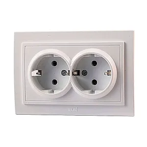 Розетка EL-BI Zena 500-015620-907 2 места с заземлением белоснежная