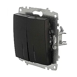 Выключатель EL-BI Zena-Vega 609-014800-203 2 клавиши с подсветкой вантаблэк