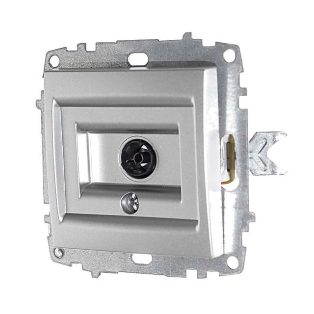 Розетка для ТВ EL-BI Zena-Vega 609-011000-246 концевая серебро Розетка для ТВ EL-BI Zena-Vega 609-011000-246 концевая серебро
