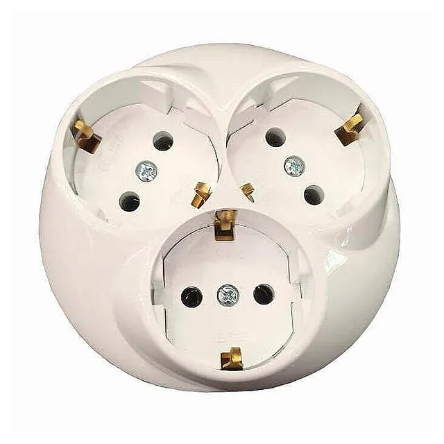 Розетка EL-BI Zena 500-005600-819 3 места с заземлением белоснежный