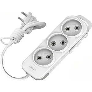 Удлинитель EL-BI Myra 527-110203-360 3 гнезда без заземления белый 3 м