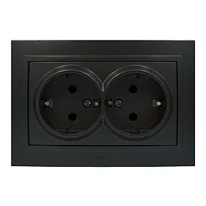 Розетка EL-BI Zena 500-014820-907 2 места с заземлением вантаблэк