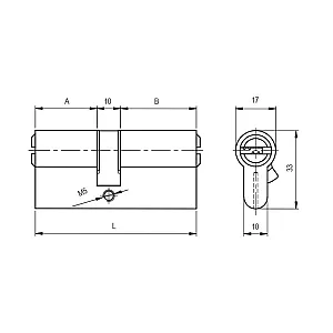 Цилиндровый механизм Kale Kilit 164 BN 100 40+10+50