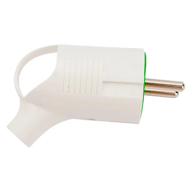 Вилка Ovivo 701-000000-003 угловая с заземлением с кольцом белая