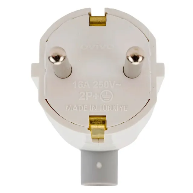 Вилка Ovivo 701-000000-004 с заземлением угловая белая