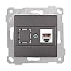 Розетка компьютерная Mutlusan Rita 1*RJ45 кат. 5e UTP дымчатый