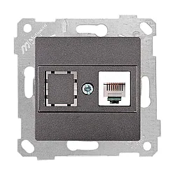 Розетка компьютерная Mutlusan Rita 1*RJ45 кат. 5e UTP дымчатый