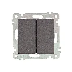 Выключатель Mutlusan Rita 2200-402-0195 2 клавиши 10А дымчатый