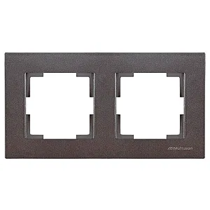 Рамка Mutlusan Rita 2220-800-1295 2 поста горизонтальный монтаж дымчатый