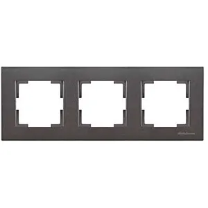 Рамка Mutlusan Rita 2220-800-1395 3 поста горизонтальный монтаж дымчатый