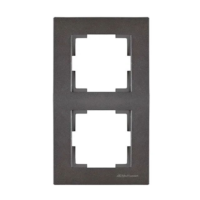 Рамка Mutlusan Rita 2220-800-2295 2 поста вертикальный монтаж дымчатый
