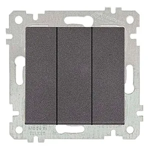Выключатель Mutlusan Rita 2200-409-0195 3 клавиши дымчатый