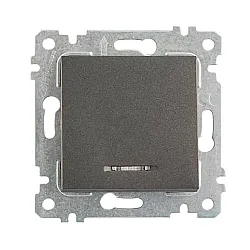 Выключатель Mutlusan Rita 2200-415-0195 1 клавиша с подсветкой 10А дымчатый