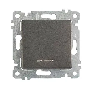 Выключатель Mutlusan Rita 2200-415-0195 1 клавиша с подсветкой 10А дымчатый