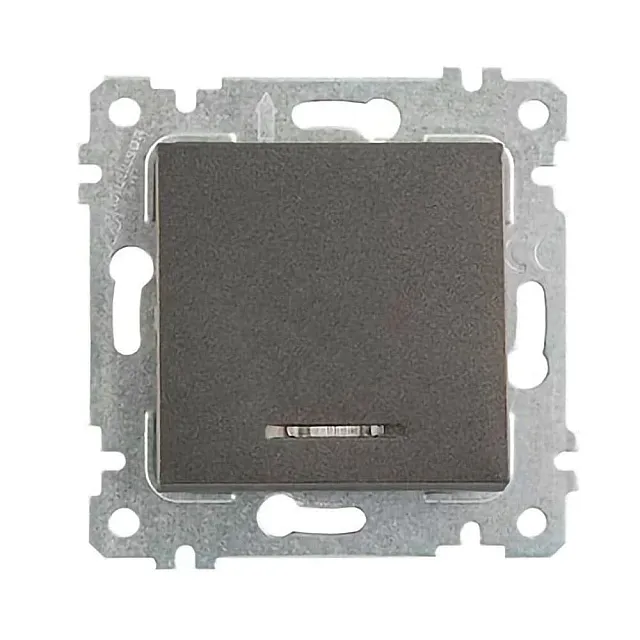 Выключатель Mutlusan Rita 2200-415-0195 1 клавиша с подсветкой 10А дымчатый