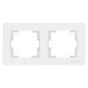 Рамка Mutlusan Rita 2220-800-1201 2 поста горизонтальный монтаж белая