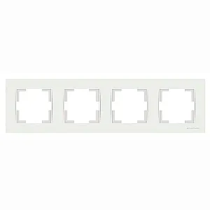 Рамка Mutlusan Rita 2220-800-1401 4 поста горизонтальный монтаж белая