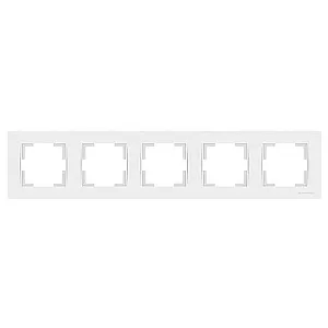 Рамка Mutlusan Rita 2220-800-1501 5 постов горизонтальный монтаж белая