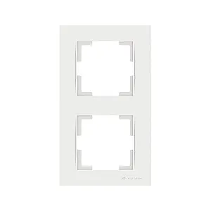Рамка Mutlusan Rita 2220-800-2201 2 поста вертикальный монтаж белый
