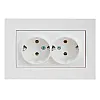 Розетка Mutlusan Rita 2220-202-0201 2*2Р+Е в комплекте с рамкой белая