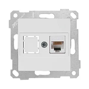 Розетка Mutlusan Rita 2200-136-0101 1*RJ-45 кат. 5е UTP белая