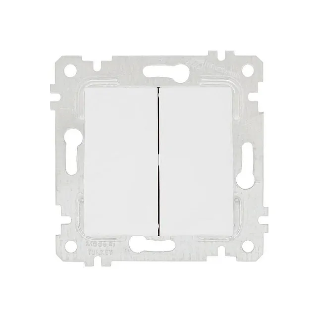 Выключатель Mutlusan Rita 2200-402-0101 2 клавиши 10А белый