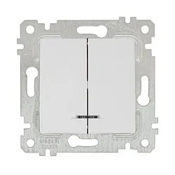 Выключатель Mutlusan Rita 2200-426-0101 2 клавиши с подсветкой 10А белый