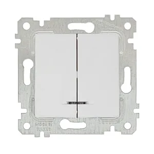 Выключатель Mutlusan Rita 2200-426-0101 2 клавиши с подсветкой 10А белый