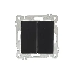 Выключатель Mutlusan Rita 2200-402-0184 2 клавиши 10А черный матовый